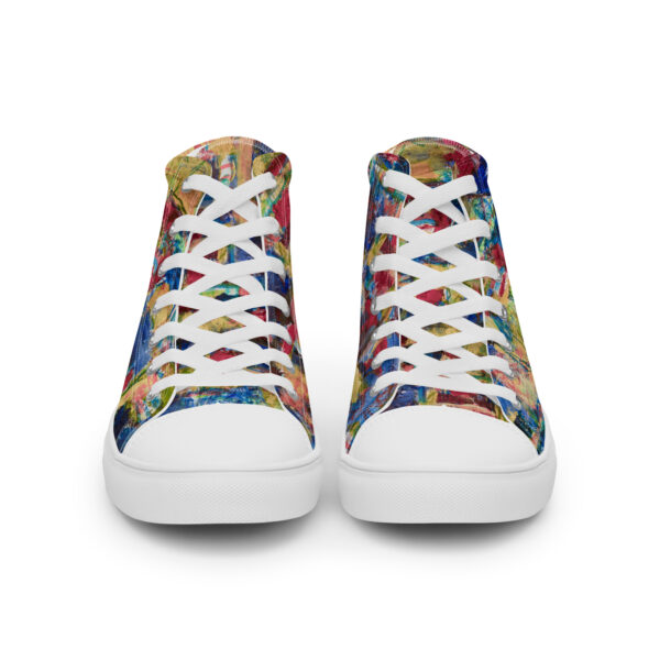 Home - Men’s High Top Canvas Shoes — white, front view