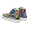 Home - Men’s High Top Canvas Shoes — white, left back view