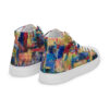 Home - Men’s High Top Canvas Shoes — white, right back view