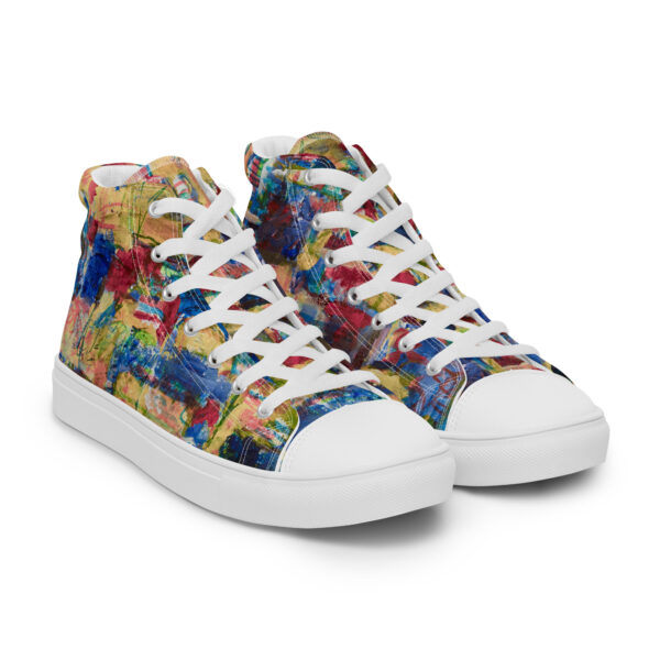 Home - Men’s High Top Canvas Shoes — white, right front view