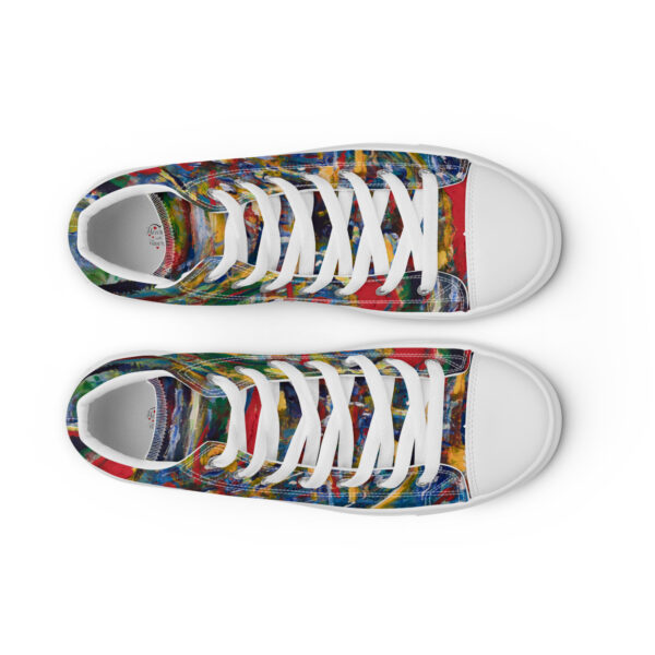 Rebirth - Women’s High Top Canvas Shoes — white, front view