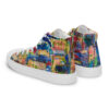 Home - Women’s High Top Canvas Shoes — white, left back view