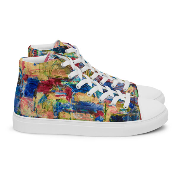 Home - Women’s High Top Canvas Shoes — white, right side view