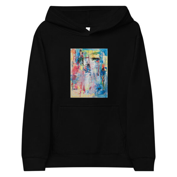 My Story - Kids fleece hoodie — black, front view