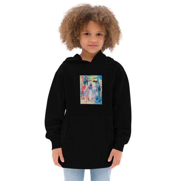 My Story - Kids fleece hoodie — black, front view