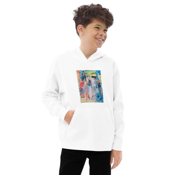 My Story - Kids fleece hoodie — white, front view
