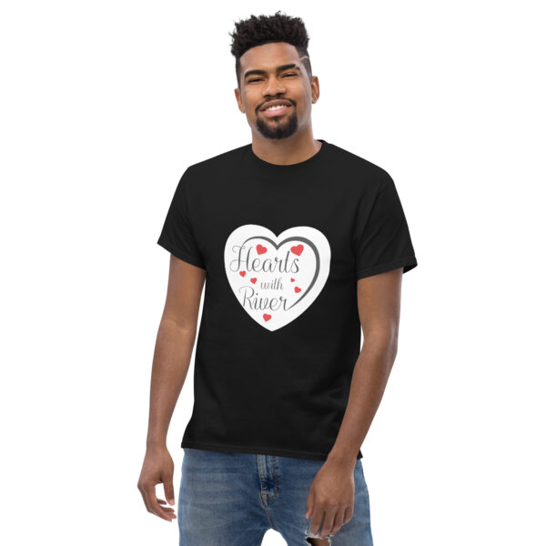 mens-classic-tee-black-front-2-6966c3ae4b519.jpg Hearts With River Logo - Men's Classic T-shirt — black, front view