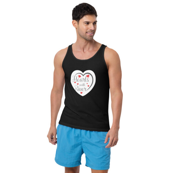 mens-staple-tank-top-black-front-6966b850316a5.jpg Hearts With River Logo - Men's Tank Top — black, front view