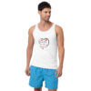 mens-staple-tank-top-white-front-6966b850319e3.jpg Hearts With River Logo - Men's Tank Top — white, front view