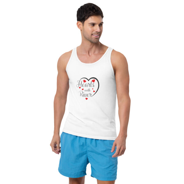 mens-staple-tank-top-white-front-6966b850319e3.jpg Hearts With River Logo - Men's Tank Top — white, front view