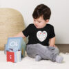 Hearts With River Logo - Toddler Short Sleeve T-shirt — black, front view
