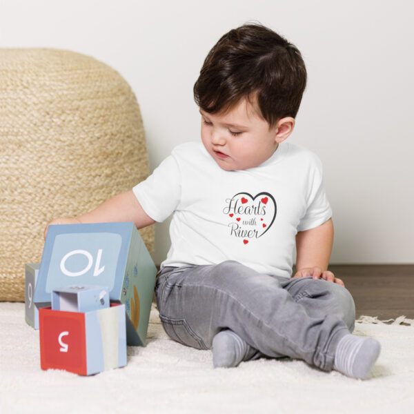 Hearts With River Logo - Toddler Short Sleeve T-shirt — white, front view