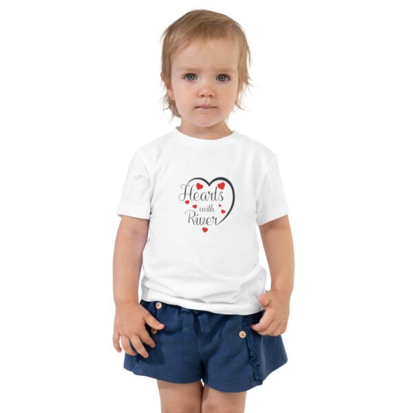 Hearts With River Logo - Toddler Short Sleeve T-shirt — white, front view