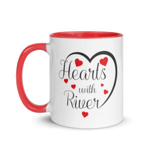 Hearts With River Logo - Mug with Red Inside