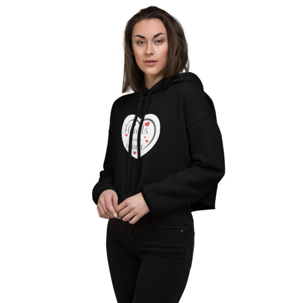 womens-cropped-hoodie-black-left-front-6967a423a7414.jpg Hearts With River Logo - Women’s Crop Hoodie — black, left front view