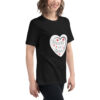 womens-relaxed-t-shirt-black-right-front-6966afdf040d6.jpg Hearts With River Logo - Women's Relaxed T-Shirt — black, right front view