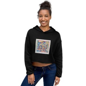 Home - Women's Crop Hoodie — worn by a model Home - Women's Crop Hoodie — worn by a model