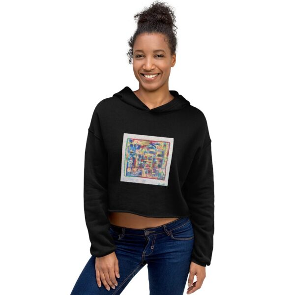 Home - Women's Crop Hoodie — worn by a model Home - Women's Crop Hoodie — worn by a model