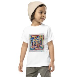 Home - Toddler Short Sleeve T-shirt — worn by a model Home - Toddler Short Sleeve T-shirt — worn by a model