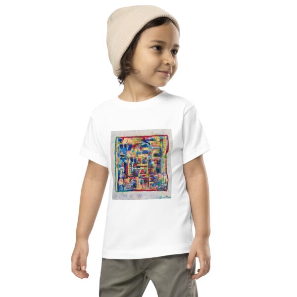 Home - Toddler Short Sleeve T-shirt — worn by a model Home - Toddler Short Sleeve T-shirt — worn by a model