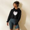Hearts With River Logo - Women’s Crop Hoodie — worn by a model Hearts With River Logo - Women’s Crop Hoodie — worn by a model