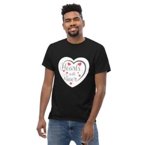 Hearts With River Logo - Men's Classic T-shirt — worn by a model