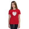 Hearts With River Logo - Youth Short Sleeve T-Shirt — worn by a model