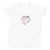 Hearts With River Logo - Youth Short Sleeve T-Shirt — white, flat garment view