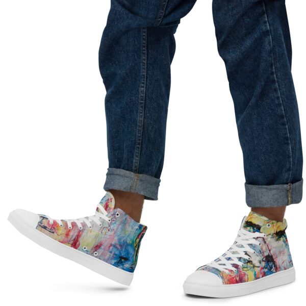 My Story - Men’s High Top Canvas Shoes — worn by a model My Story - Men’s High Top Canvas Shoes — worn by a model
