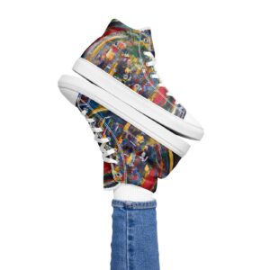 Rebirth - Women’s High Top Canvas Shoes — worn by a model Rebirth - Women’s High Top Canvas Shoes — worn by a model