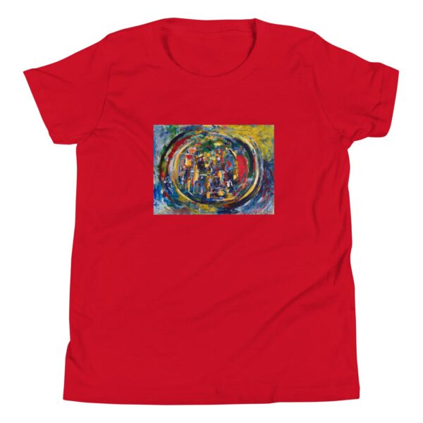Rebirth - Youth Short Sleeve T-Shirt — red, flat garment view