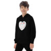 Hearts With River Logo - Kids fleece hoodie — black, left front view