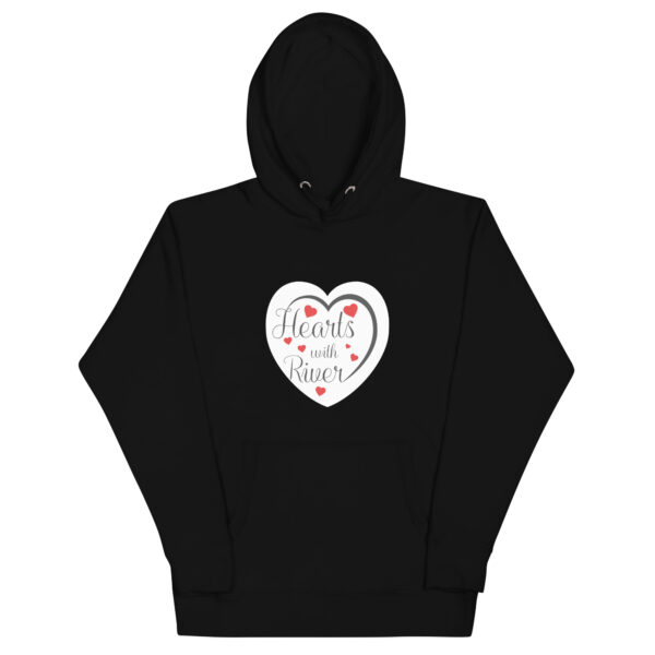 Hearts With River Logo - Men's Hoodie — black, front view