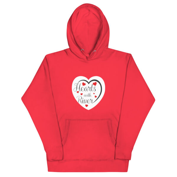 Hearts With River Logo - Men's Hoodie — team red, front view