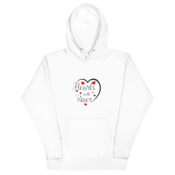 Hearts With River Logo - Men's Hoodie — white, front view