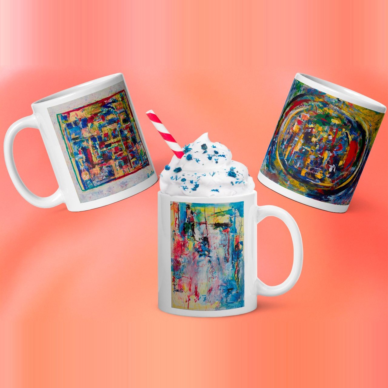Mugs featuring River's art