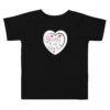Hearts With River Logo - Toddler Short Sleeve T-shirt — black, front view