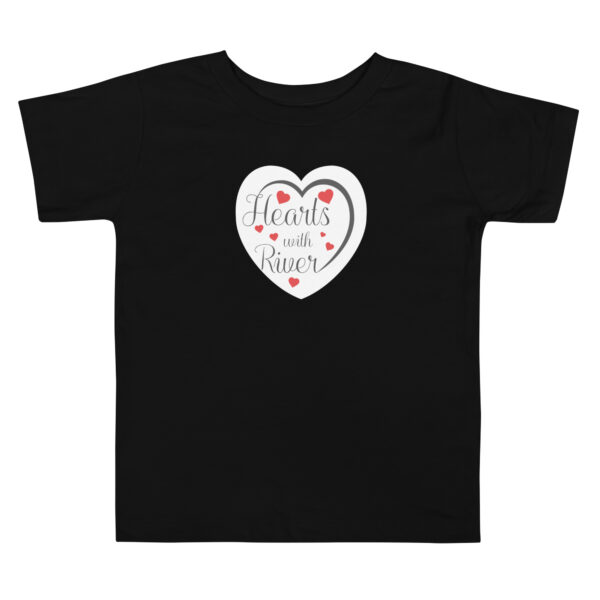 Hearts With River Logo - Toddler Short Sleeve T-shirt — black, front view