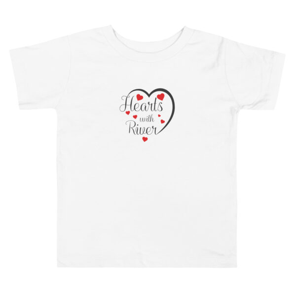 Hearts With River Logo - Toddler Short Sleeve T-shirt — white, front view