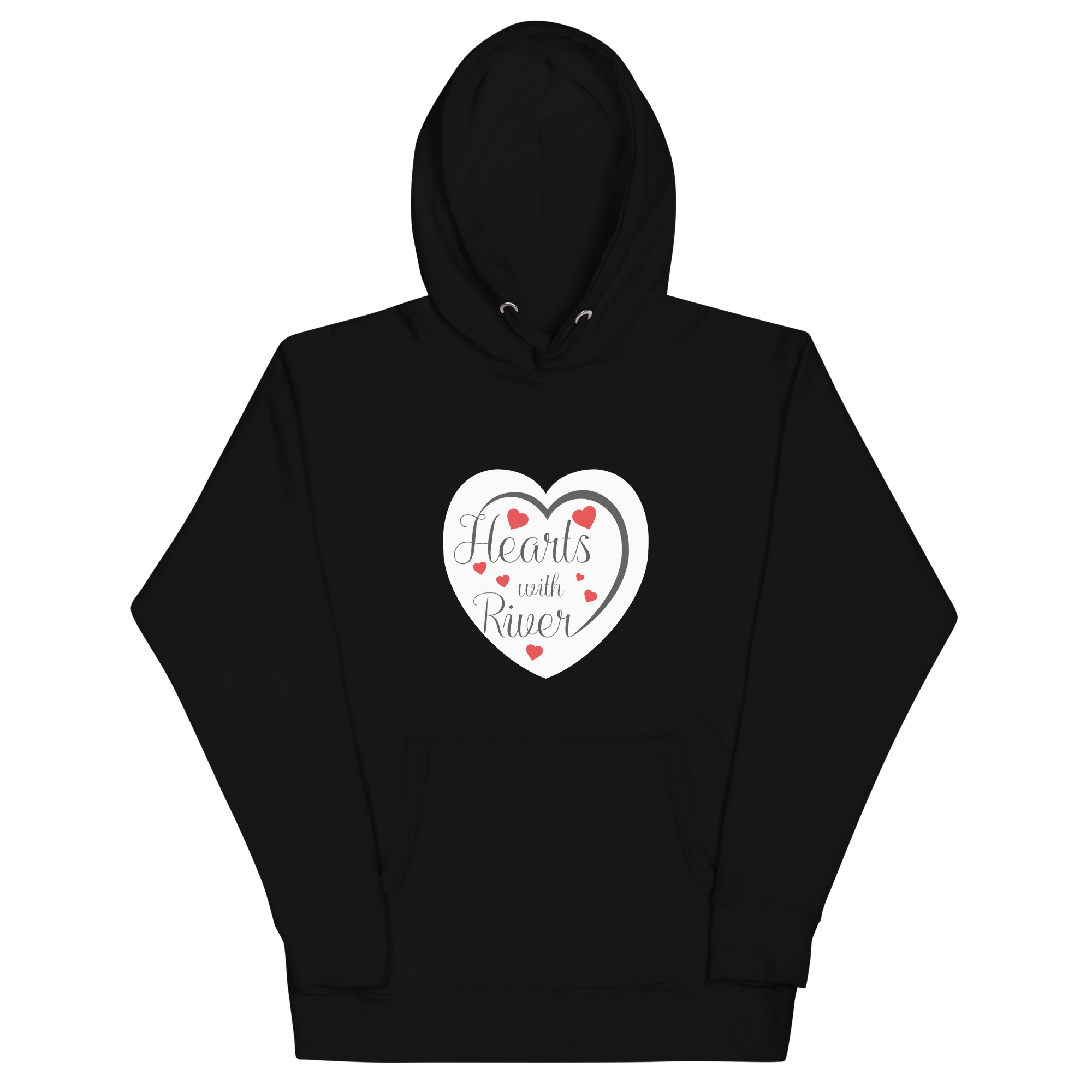 unisex-premium-pullover-hoodie-black-front-6a6273588c8e6.jpg Hearts With River Logo - Men's Hoodie