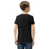 Hearts With River Logo - Youth Short Sleeve T-Shirt — black, back view