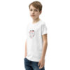 Hearts With River Logo - Youth Short Sleeve T-Shirt — white, left front view