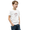 Hearts With River Logo - Youth Short Sleeve T-Shirt — white, right front view