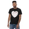 Hearts With River Logo - Men's Classic T-shirt — worn by a model Hearts With River Logo - Men's Classic T-shirt — worn by a model