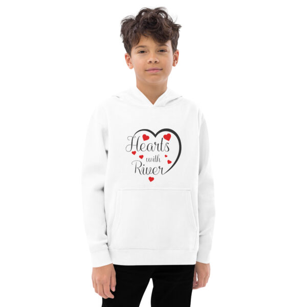 Hearts With River Logo - Kids fleece hoodie