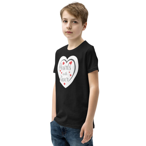 youth-staple-tee-black-left-front-6a7cff3b21324.jpg Hearts With River Logo - Youth Short Sleeve T-Shirt