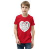youth-staple-tee-red-front-6a7d19da9b958.jpg Hearts With River Logo - Youth Short Sleeve T-Shirt