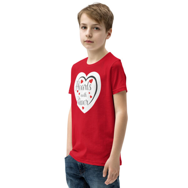youth-staple-tee-red-left-front-6a7cff3b21777.jpg Hearts With River Logo - Youth Short Sleeve T-Shirt