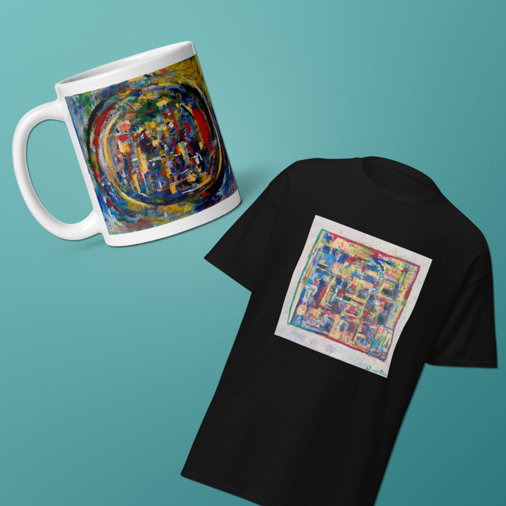 Hearts With River Mug & T-shirt bundle